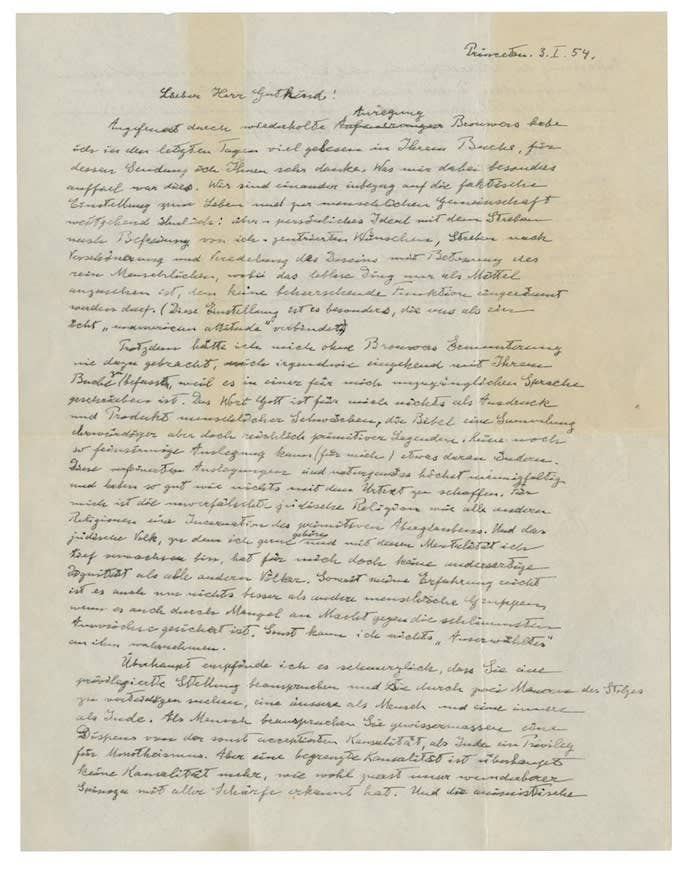 Einstein Letter Auction