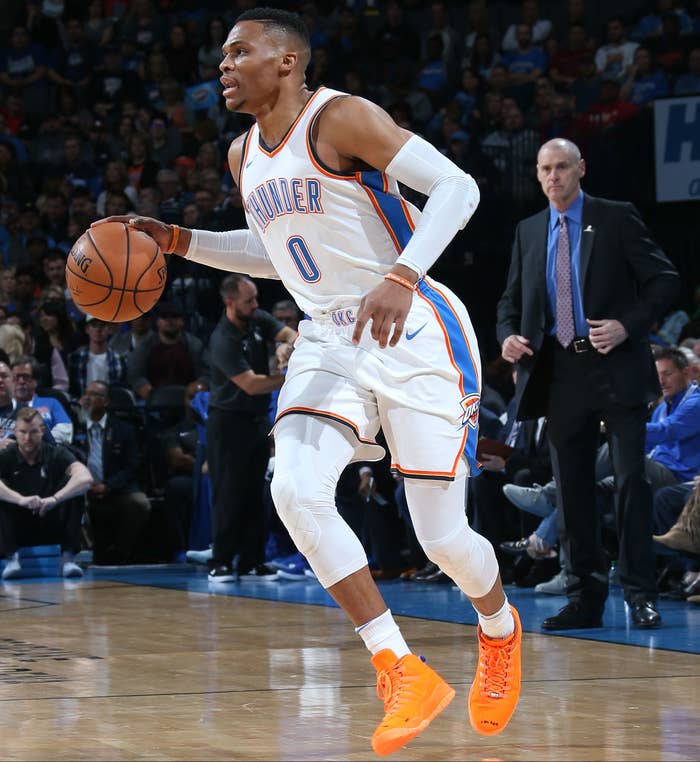 Russell Westbrook Air Jordan 10 Orange PE On-Foot