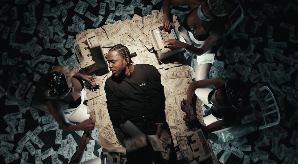 Kendrick Lamar wearing Second/Layer black long sleeve tee in 