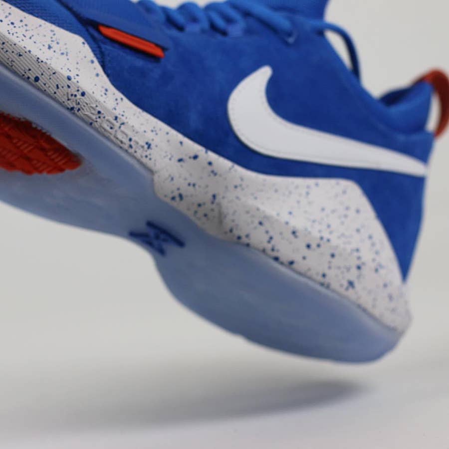 Paul george shoes sales white and blue