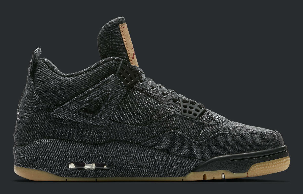 Levi&#x27;s x Air Jordan 4 Black Denim Release Date AO2571-001 Medial
