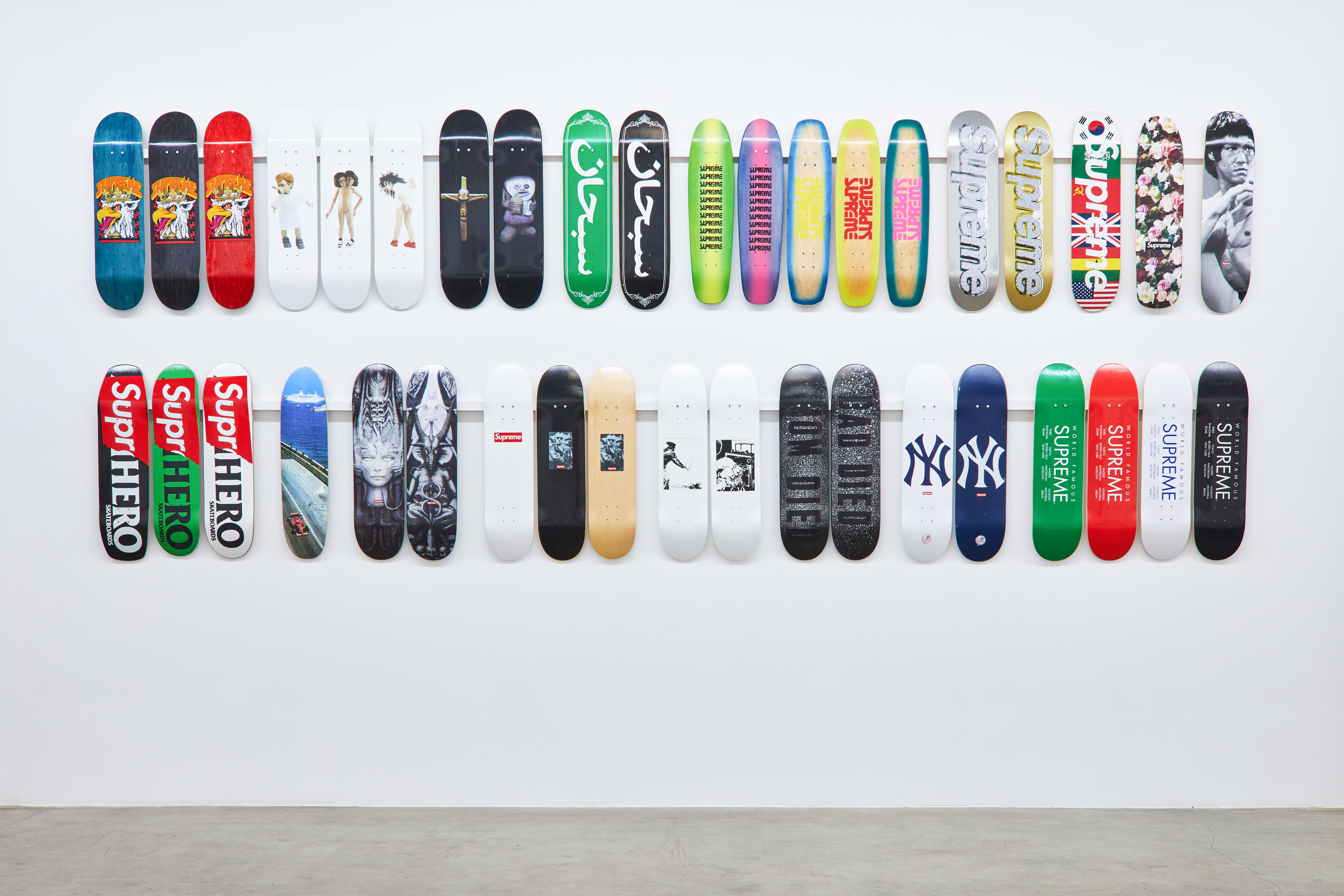 Supreme Meets Sotheby's: The Complete Collection of Skateboard Decks, Discover an incredible collection of Supreme skateboarding decks from LA  based collector Ryan Fuller. Featuring unique collaborations with artists  like