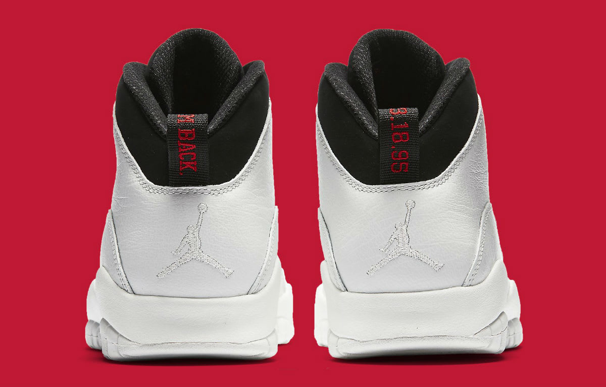 Air Jordan 10 X I&#x27;m Back White Black Release date 310805-104 Heel