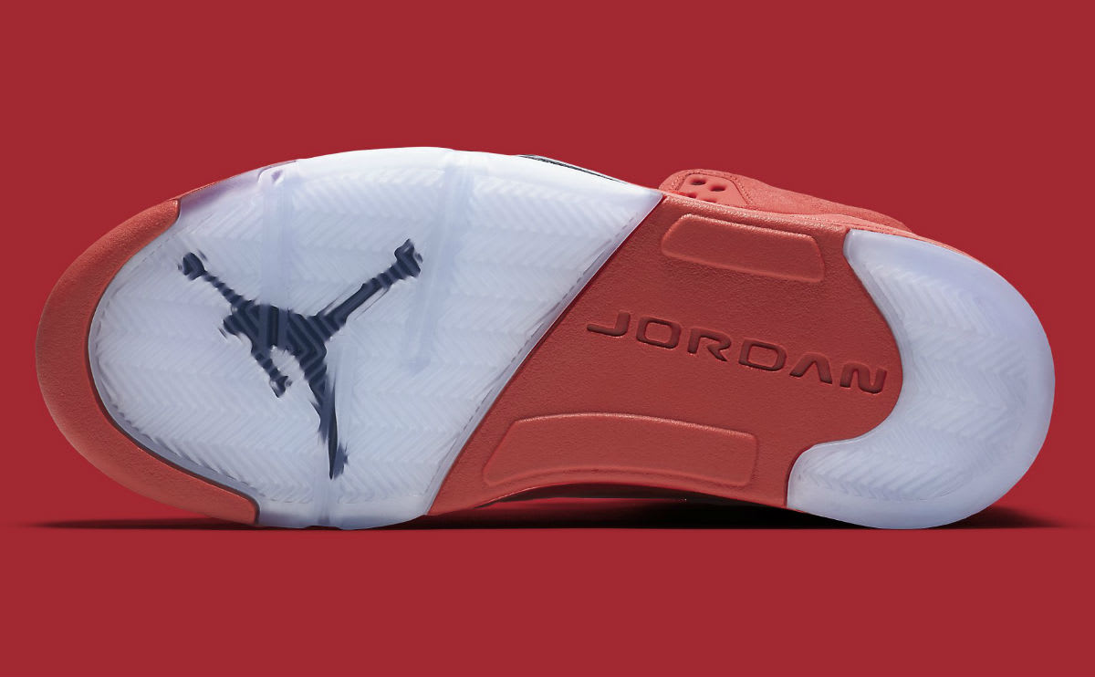 Air Jordan 5 Red Suede Release Date Sole 136027-602