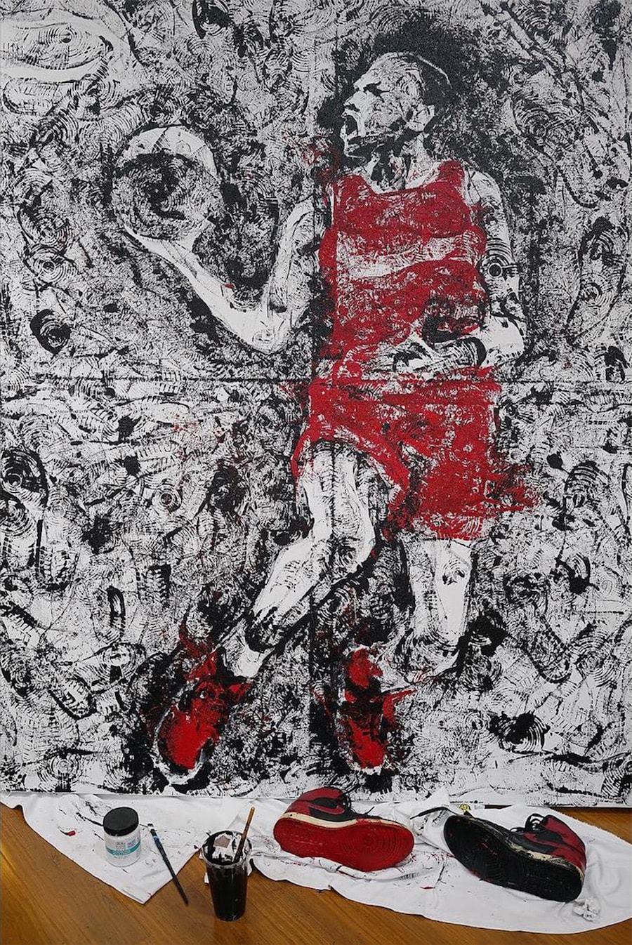 Artist Paints Michael Jordan with Air Jordans (5)