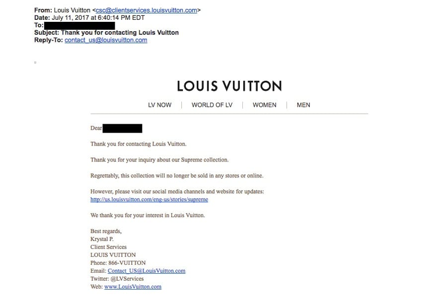 Supreme x Louis Vuitton Rumored to Reprise Collab