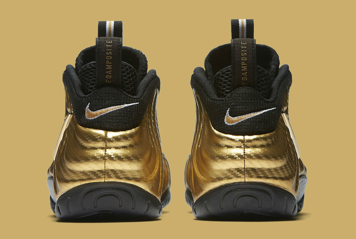 Nike Air Foamposite Pro Metallic Gold Release Date Heel 624041-701