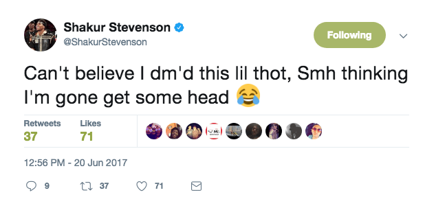 Shakur Stevenson deleted tweet 4.