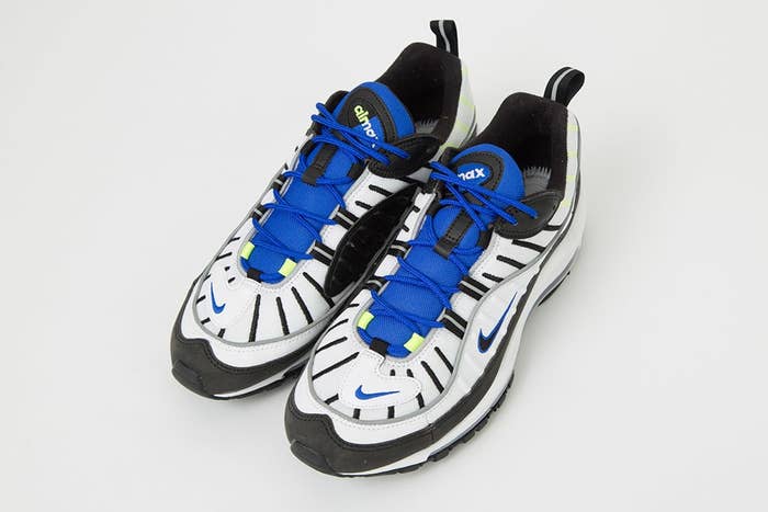 Nike Air Max 98 &#x27;White/Black/Racer Blue/Volt&#x27; 640744-103 (Pair)