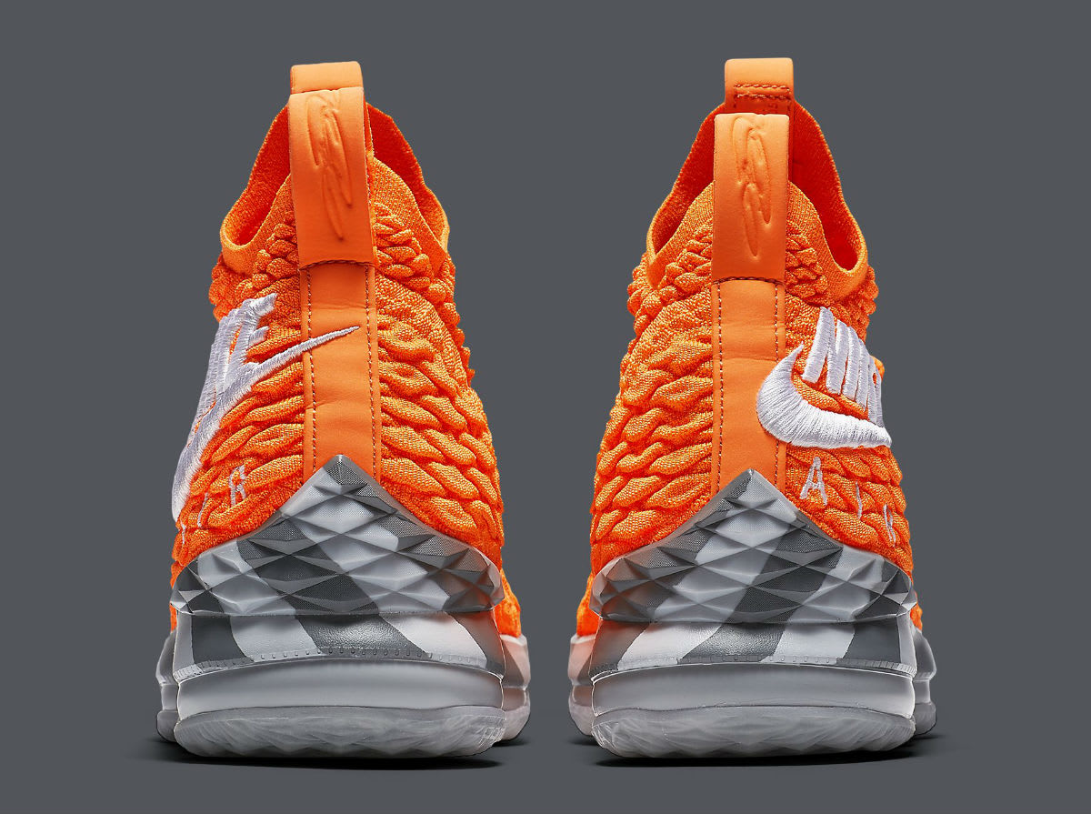 Nike LeBron 15 Orange Box Release Date AR5125-800 Heel