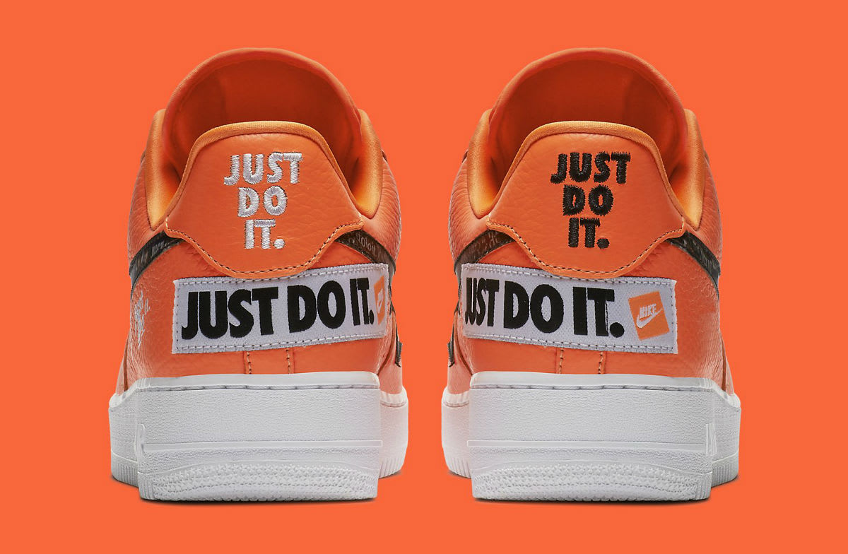 Nike Air Force 1 Low Just Do It Orange Release Date AR7719-800 Heel