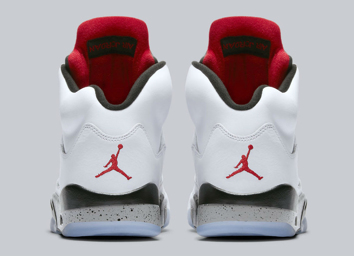 Air Jordan 5 White Cement Release Date Heel 136027-104
