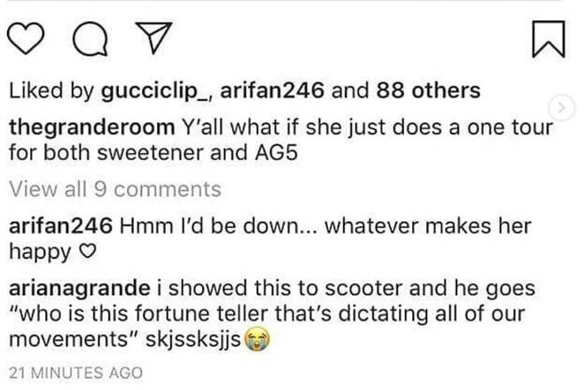 Ariana Grande IG Reply