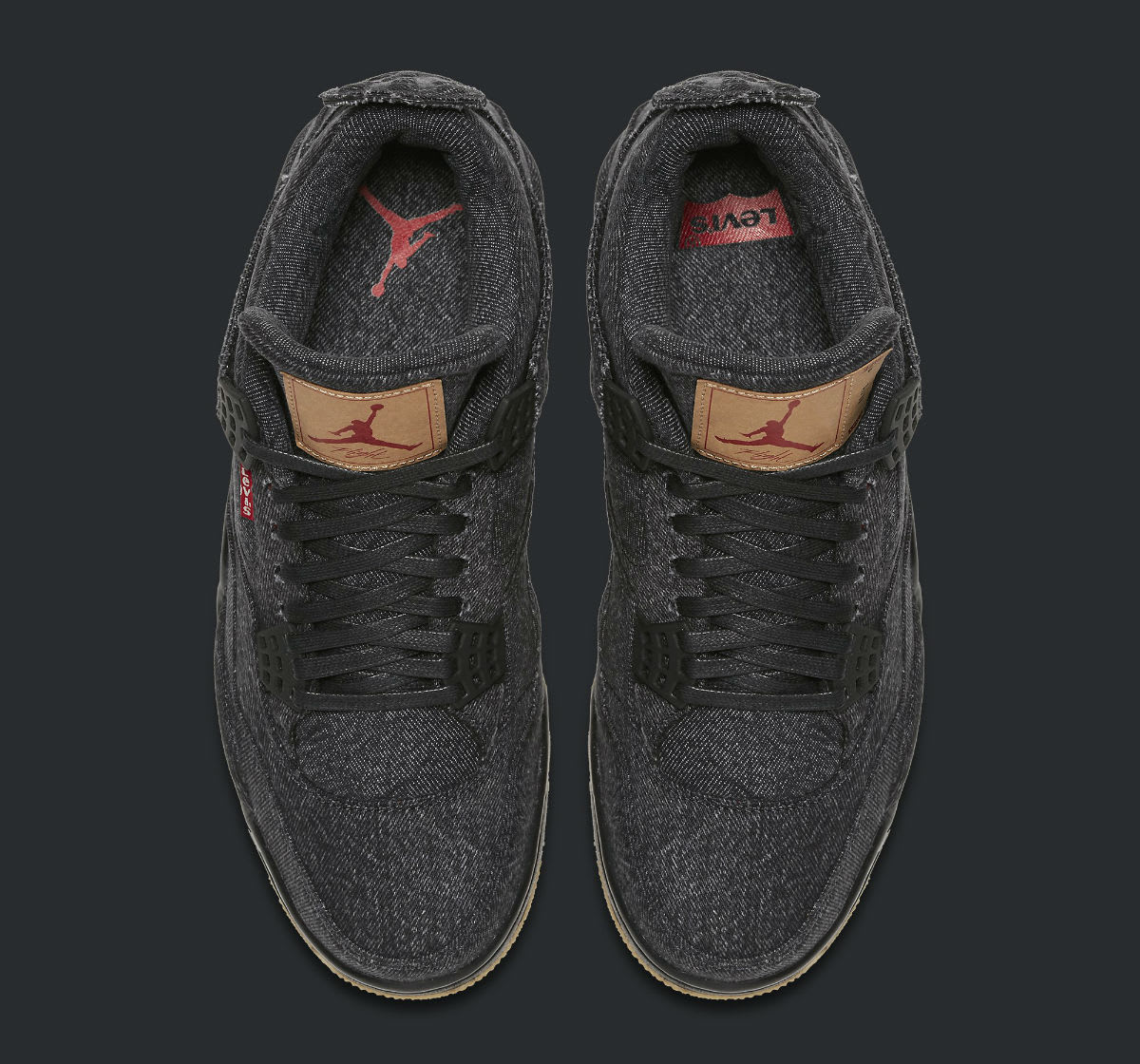 Levi&#x27;s x Air Jordan 4 Black Denim Release Date AO2571-001 Top