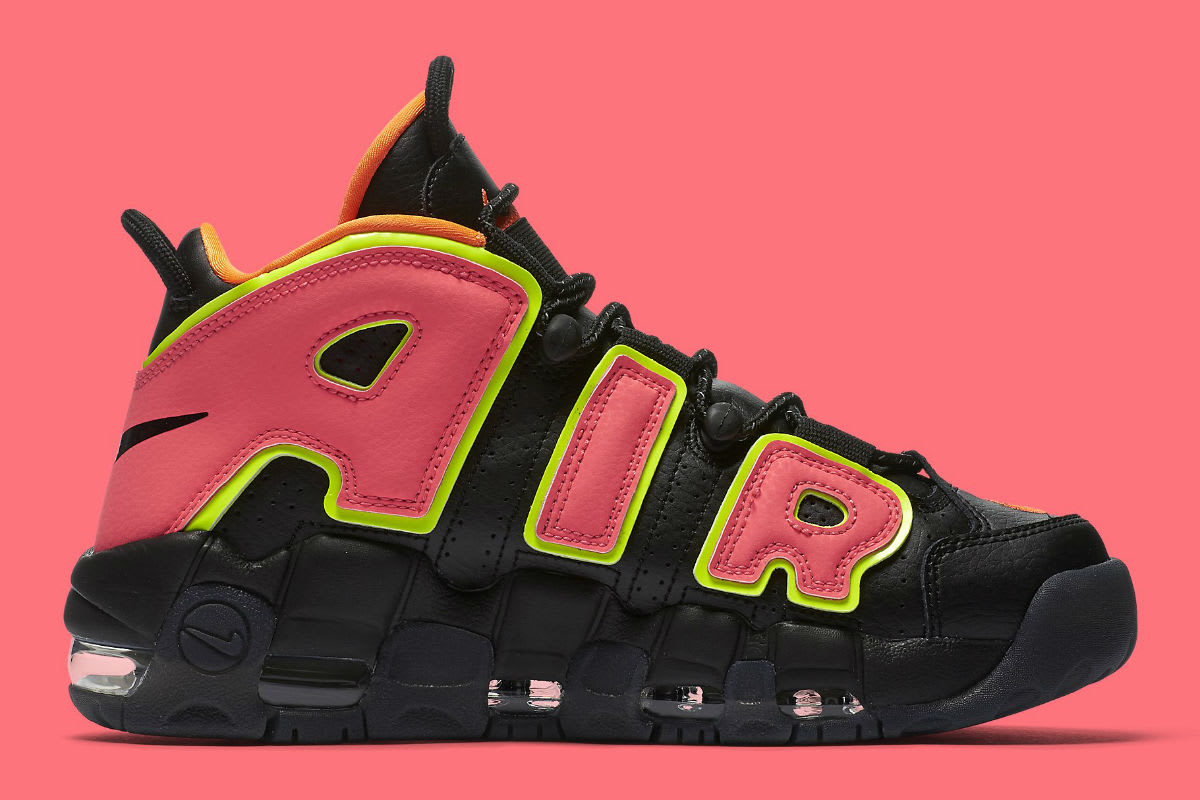 Nike Women&#x27;s Air More Uptempo Hot Punch Release Date 917593_002 Medial