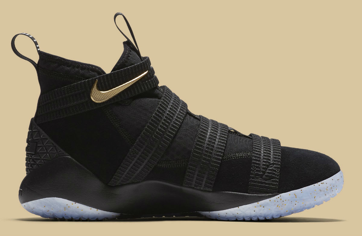 Nike LeBron Soldier 11 SFG Black/Gold Finals Release Date Medial