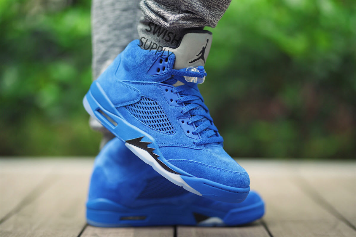 See the 'Blue Suede' Air Jordan 5 Retro in Detail | Complex