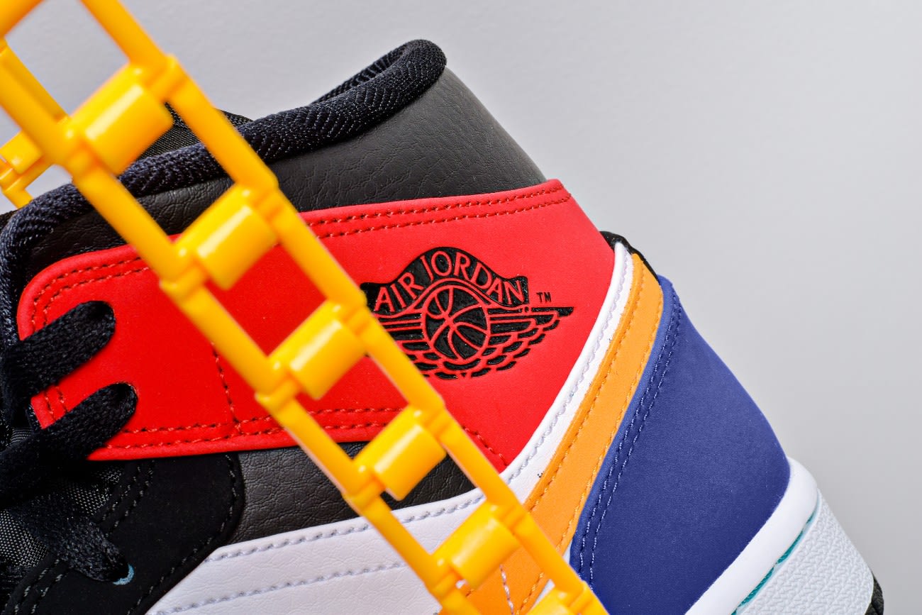Air Jordan 1 Mid &#x27;Multicolor&#x27; 554724-125 (Heel Detail)