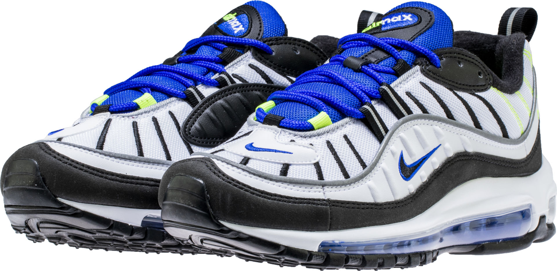 Nike Air Max 98 White Black Racer Blue Volt Release Date 640744-103 Front