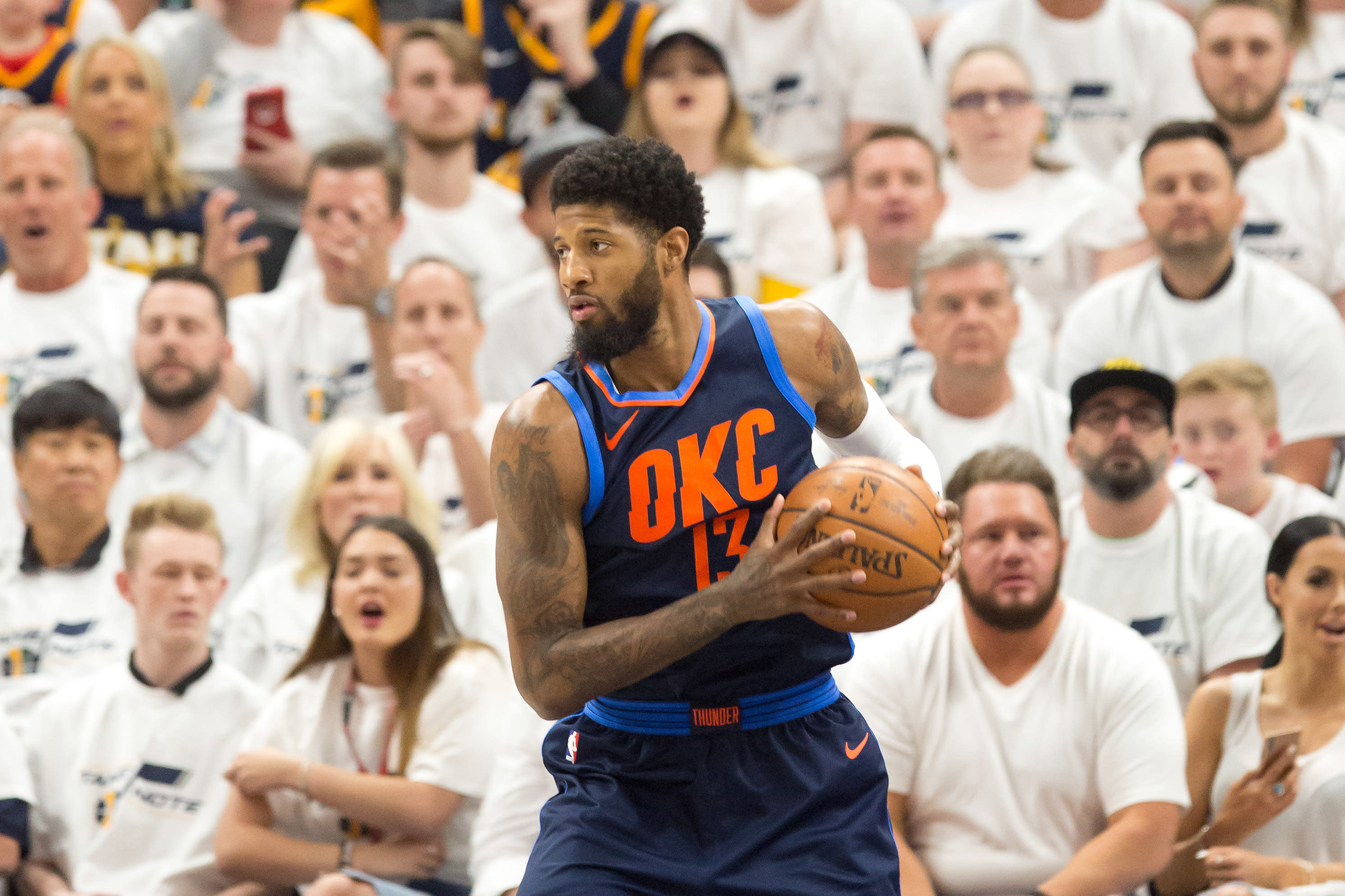 Paul George Utah OKC Playoffs Vivint Arena 2018