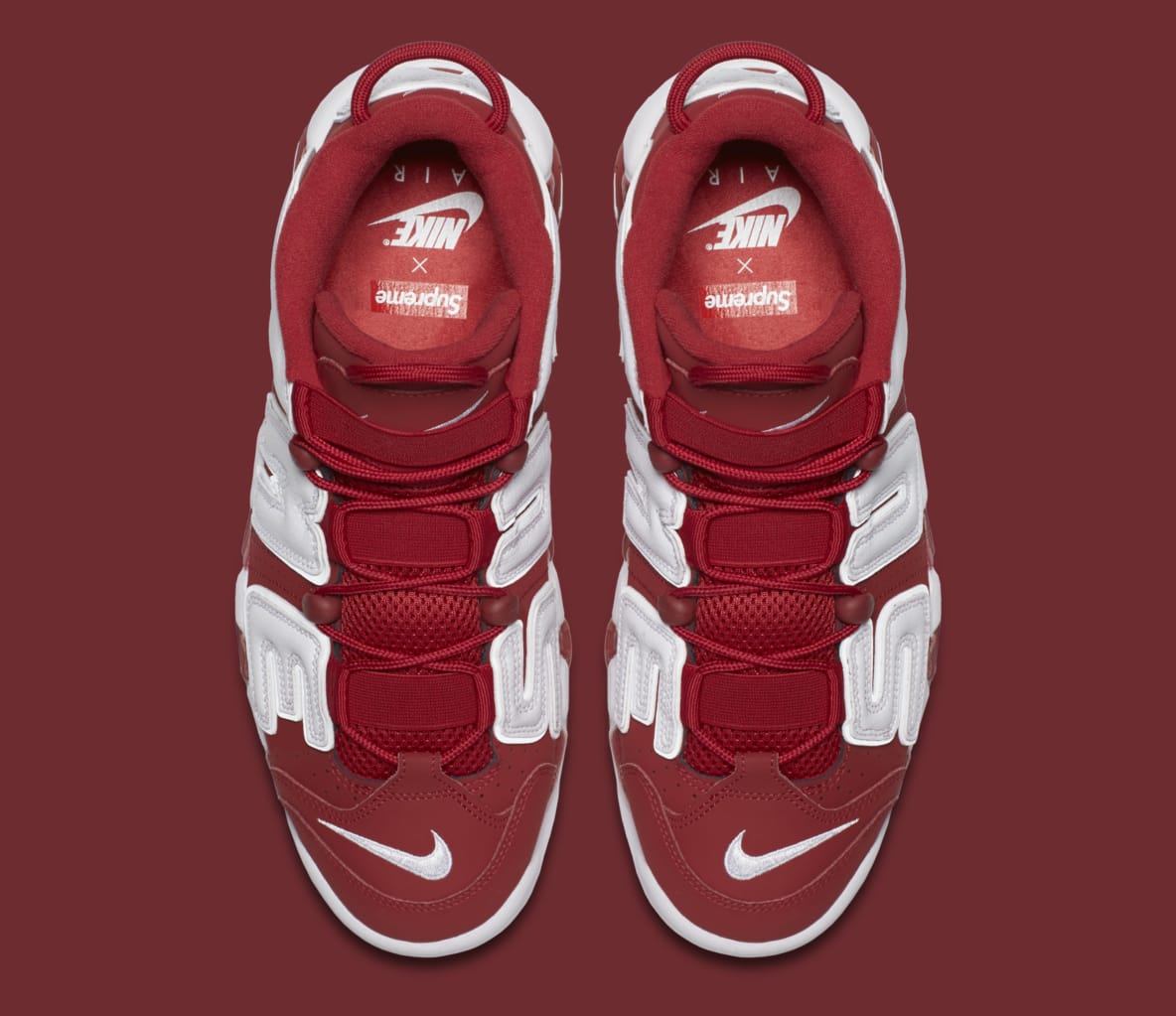 Red Supreme Nike Air More Uptempo 902290-600 Top