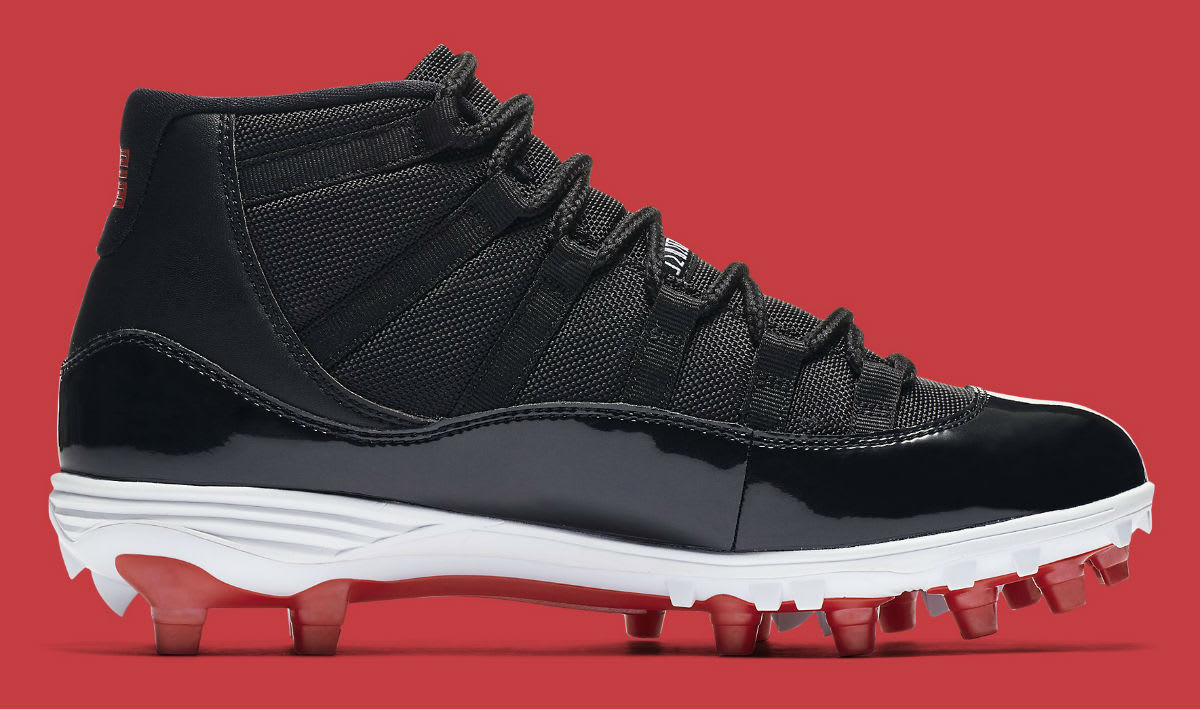 Air Jordan 11 XI Cleats Bred Release Date AO1561-010 Medial