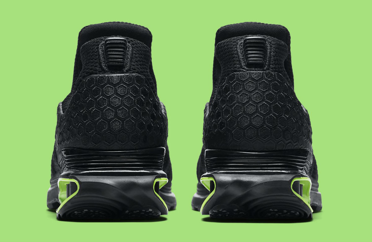 Nike Shox Gravity Luxe Black Green Strike Release Date AR1470-003 Heel