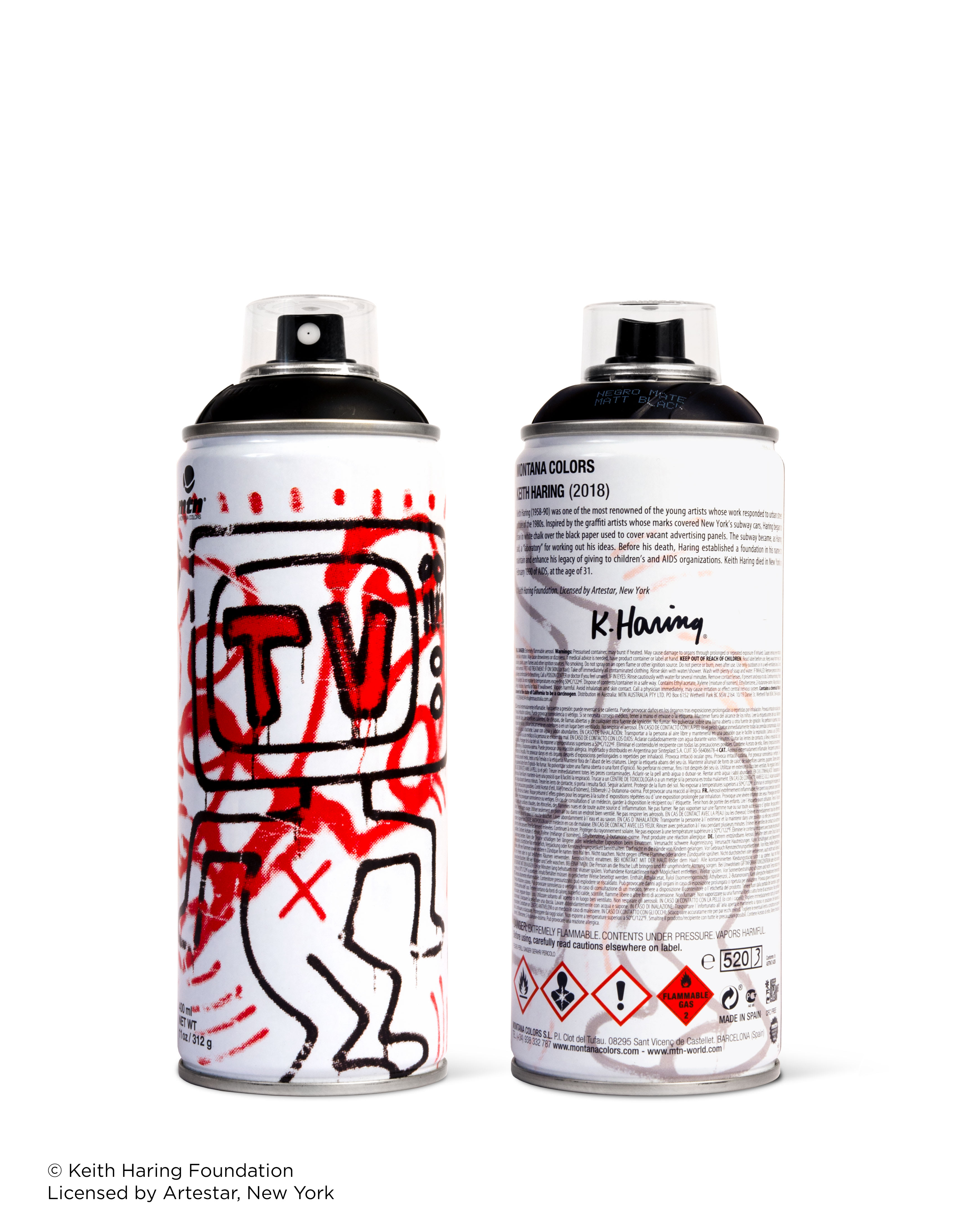 Black Keith Haring spray paint can for Beyond The Streets.