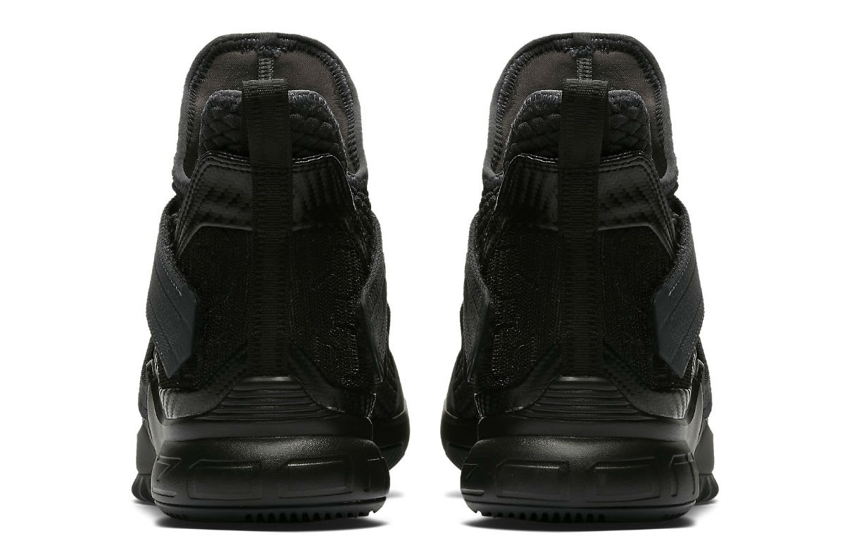 Nike LeBron Soldier 12 XII Zero Dark Thirty Triple Black Release Date AO4054-002 Heel