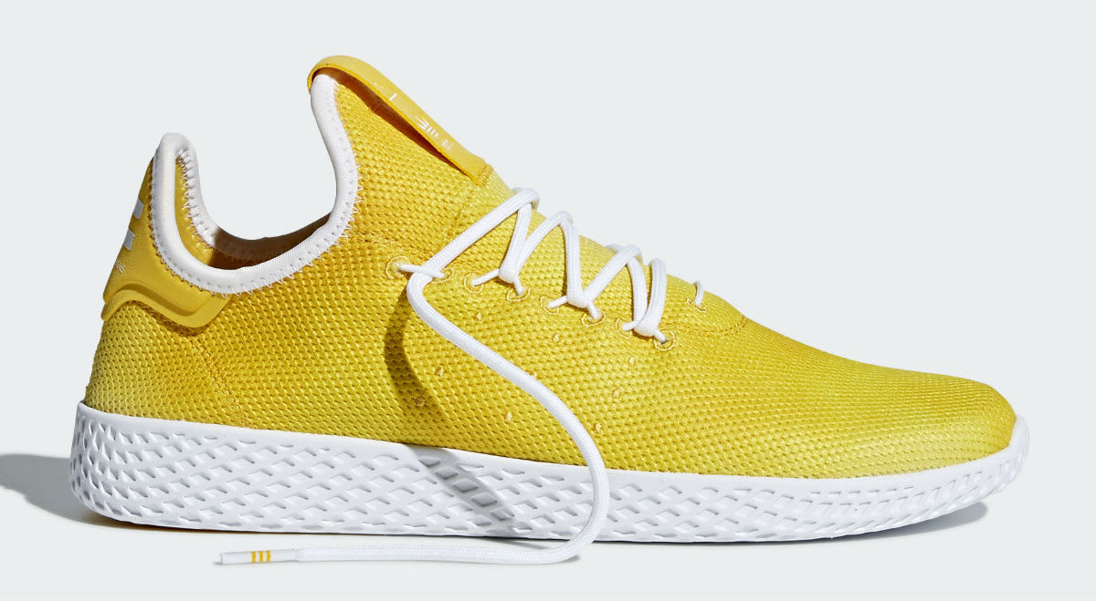 Pharrell x Adidas Tennis Hu Holi Bright Yellow Release Date DA9617 laces