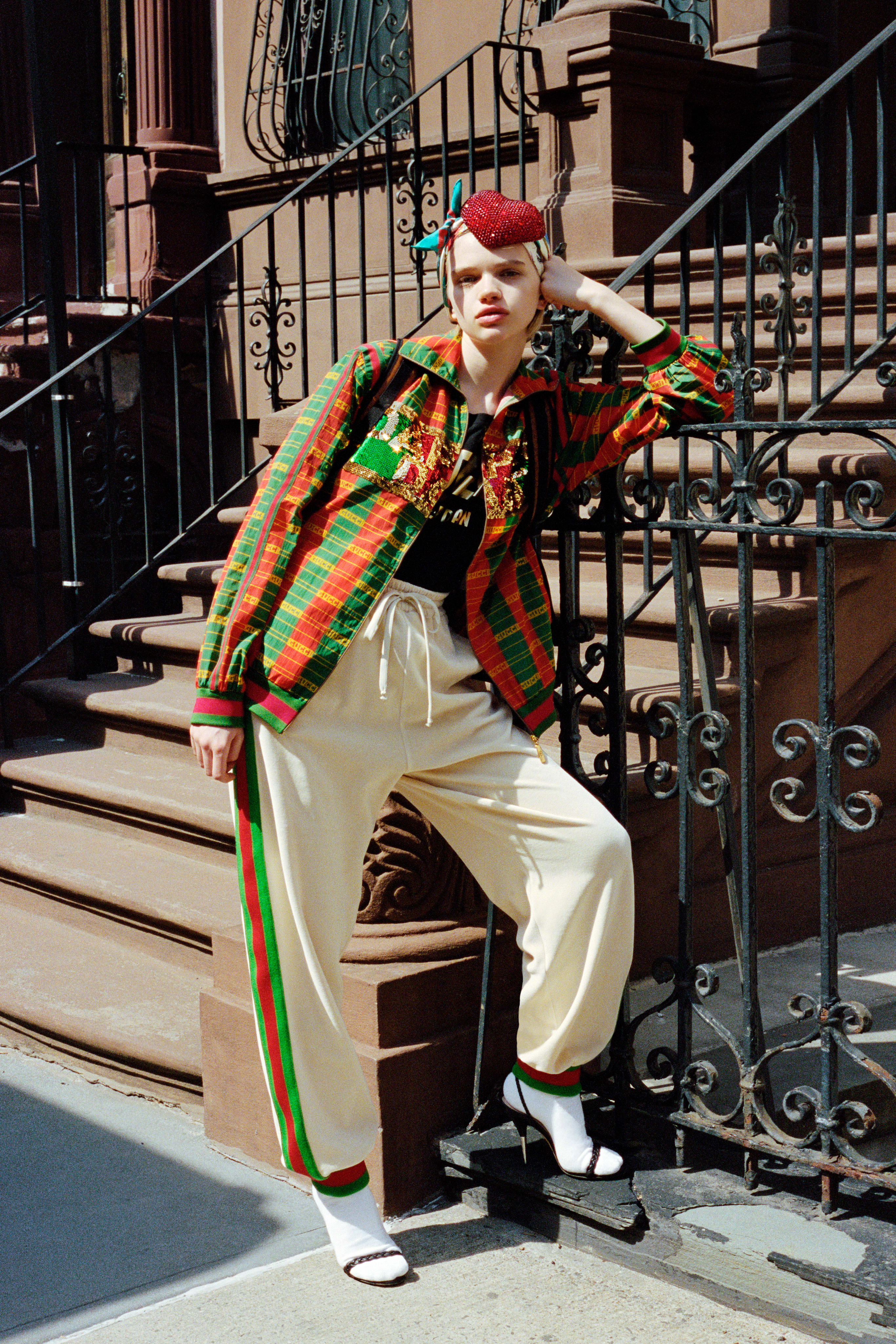 Gucci Cruise Collection Look Compared to Vintage Dapper Dan Design