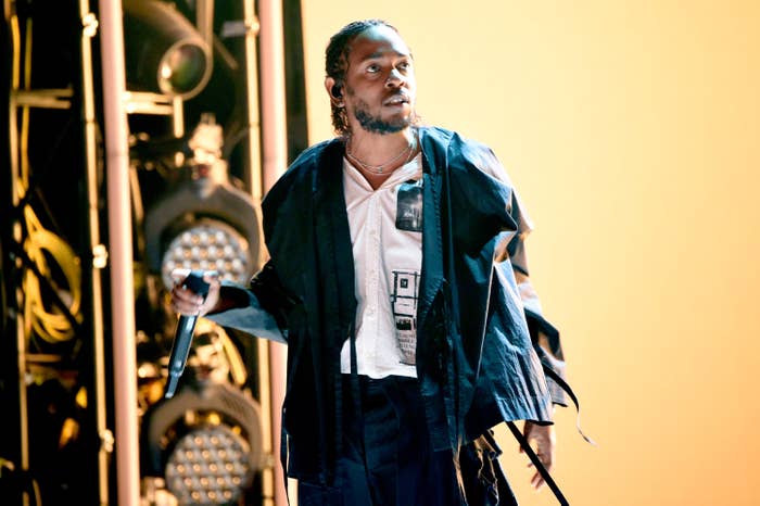 Kendrick Lamar performs onstage during the 60th Annual GRAMMY Awards
