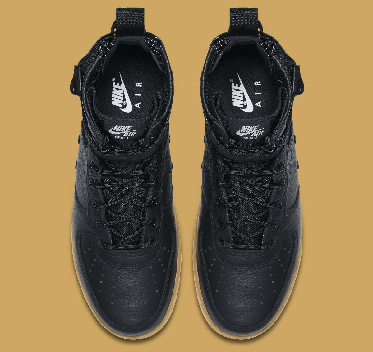 Nike SF Air Force 1 Mid Black/Gum Release Date Top 917753-003