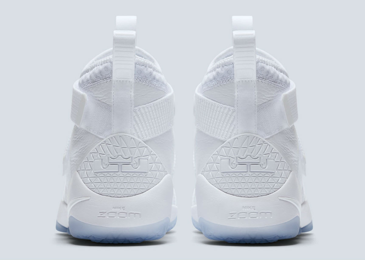 Nike LeBron Soldier 11 White Release Date Heel 897644-103