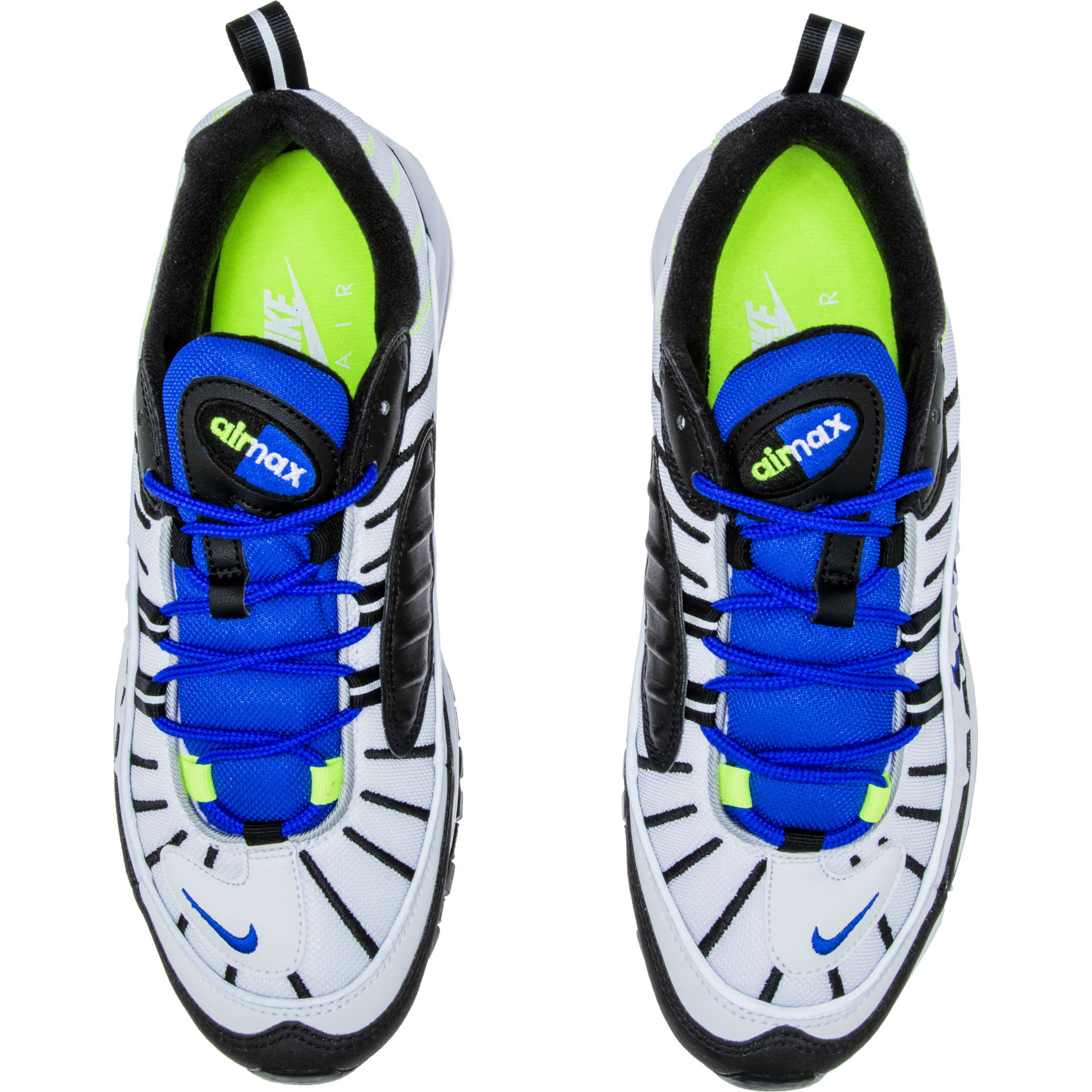 Nike Air Max 98 White Black Racer Blue Volt Release Date 640744-103 Top