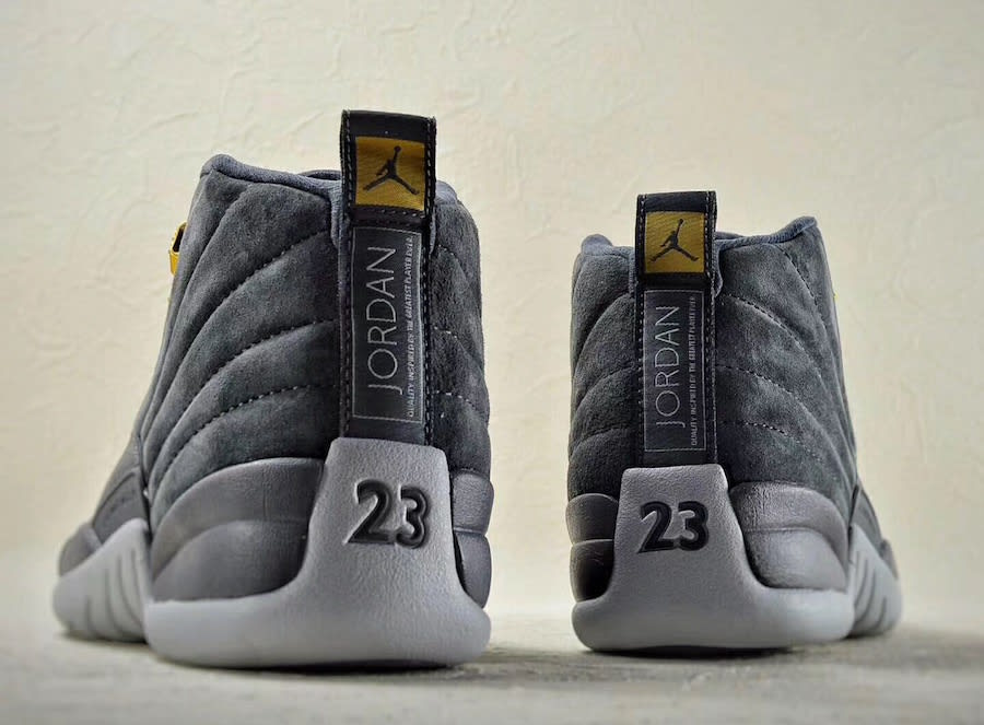 Jordan 12 hot sale grey suede