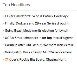 ESPN headlines.