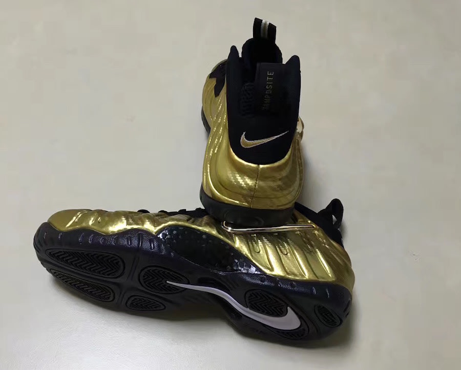 Nike Air Foamposite Pro Metallic Gold Release Date Heel 624041-701