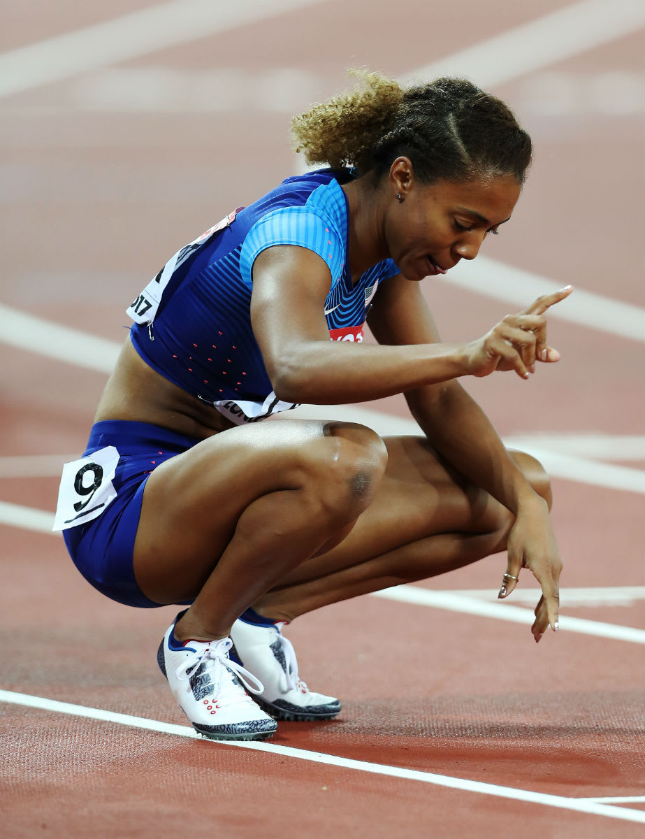 Kori Carter Wearing Air Jordan 3 Racing Spikes