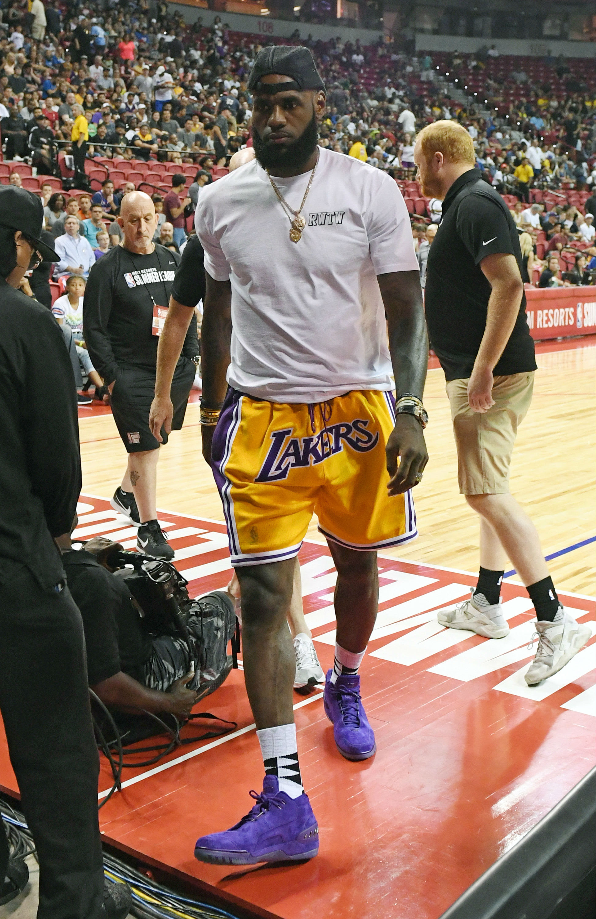 LeBron James Nike Air Zoom Generation Purple Lakers Walking