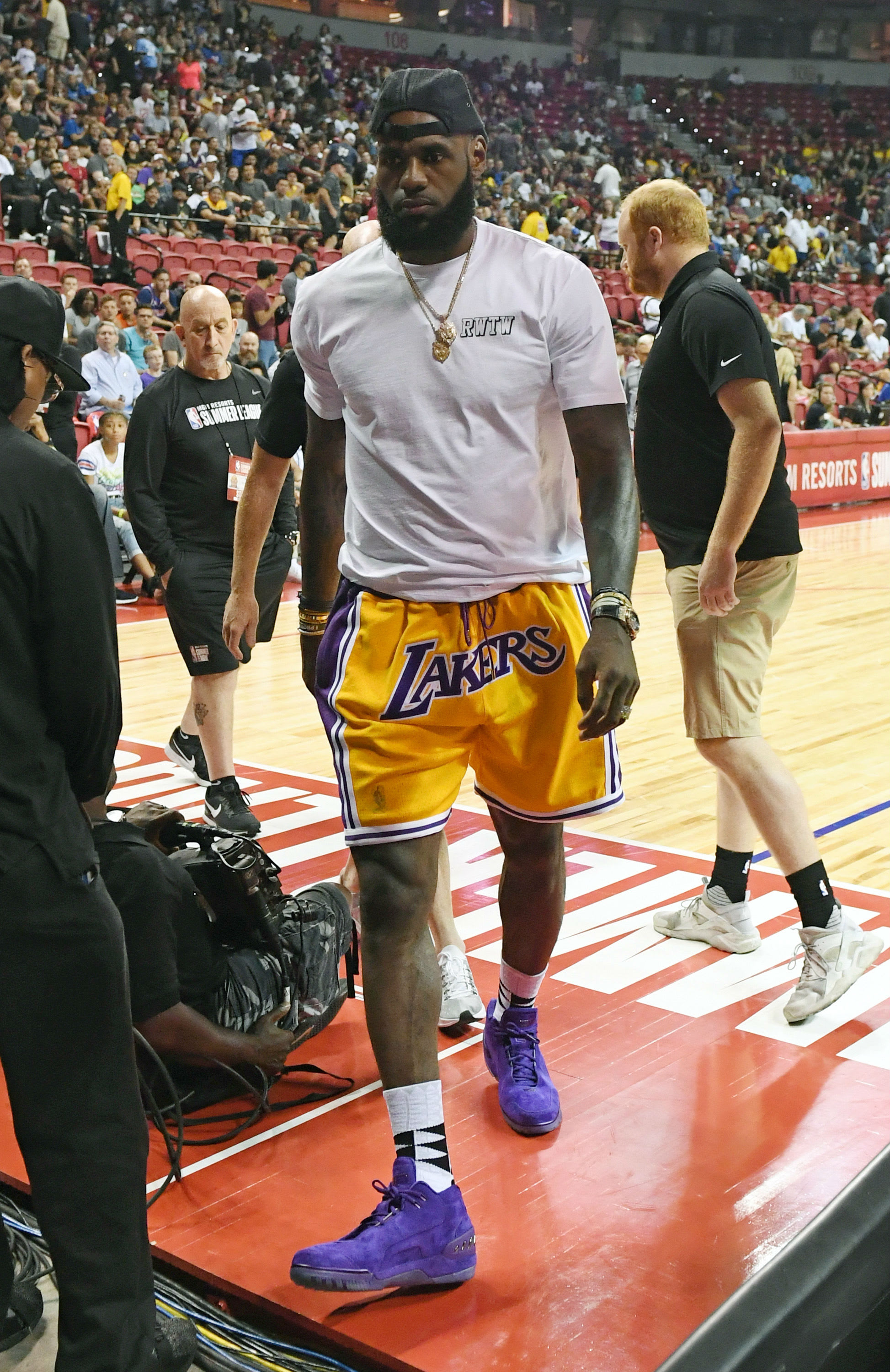 LeBron James Goes Public as a Laker in Purple Nike Air Zoom