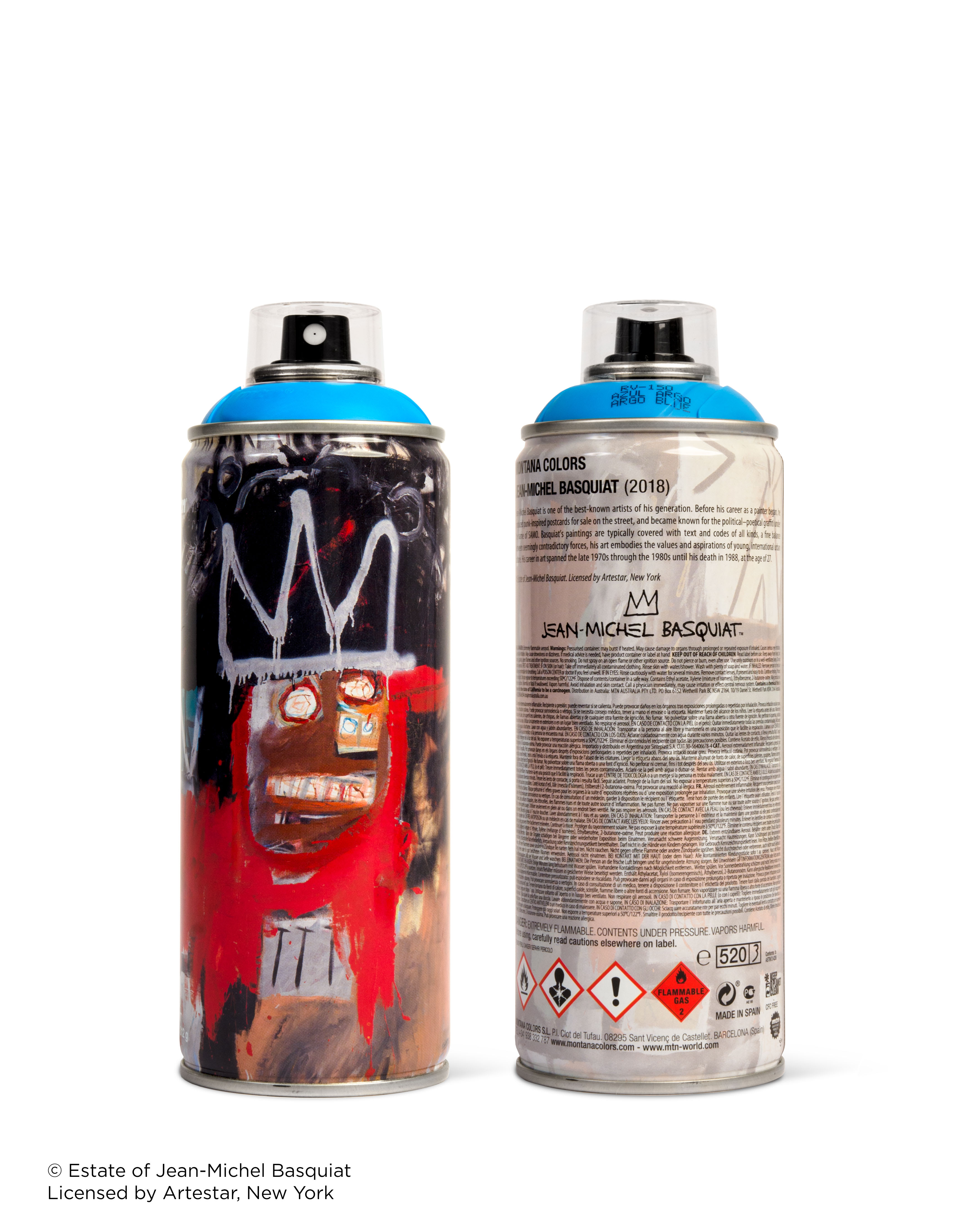 Red Jean-Michel Basquiat spray paint can for Beyond The Streets.
