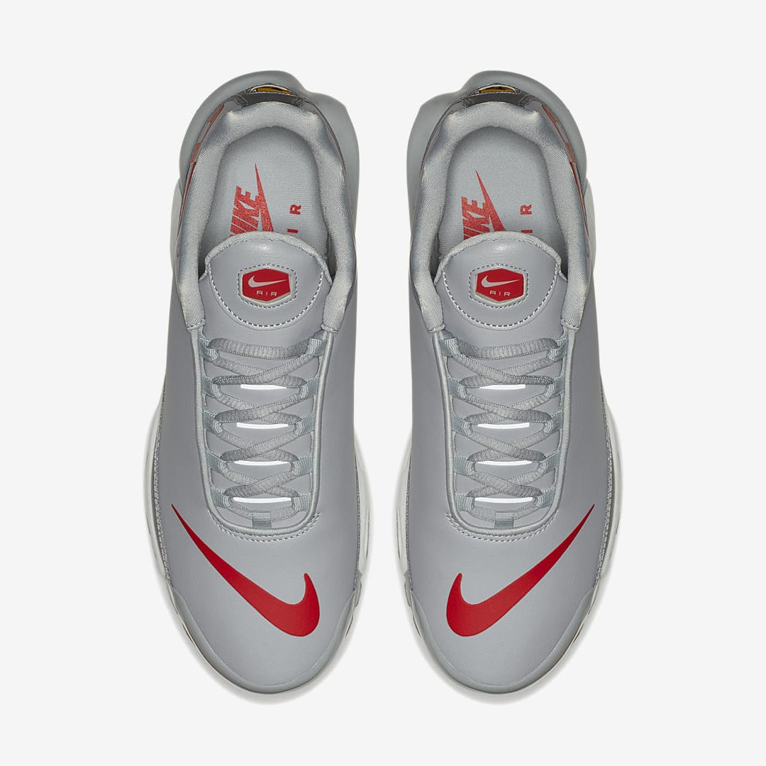 Nike Air Max Plus Leather Big Logo &#x27;Grey/Red&#x27; (Top)