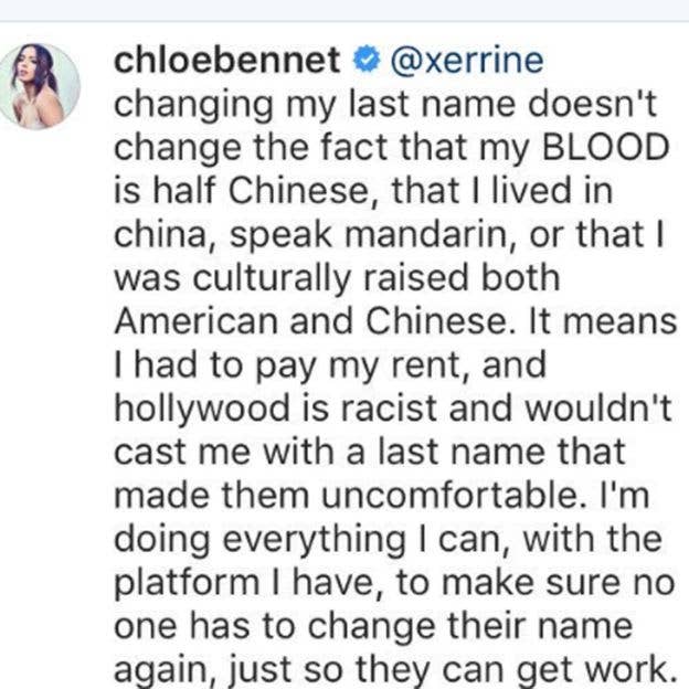 Chloe Bennet on her name change