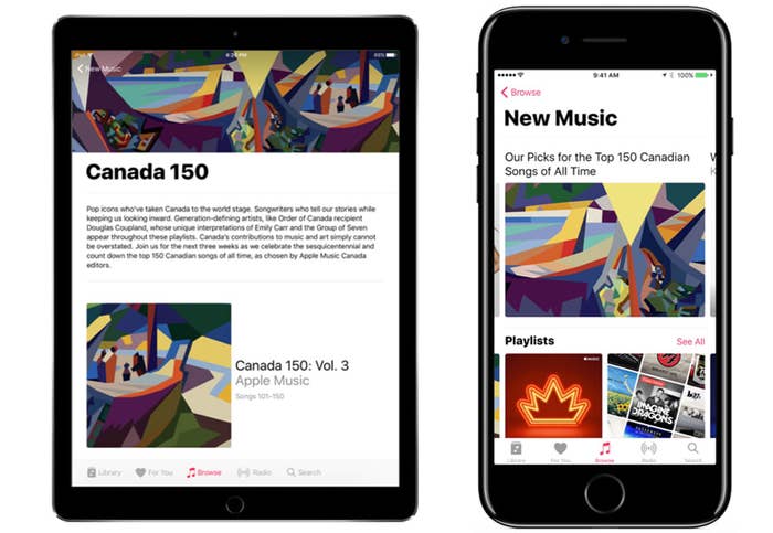 Apple Music Celebrates Canada&#x27;s 150th With Top 150 Canadian Songs Of All-Time