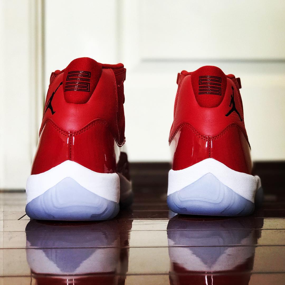 Air Jordan 11 Gym Red Release Date Heel 378037-623