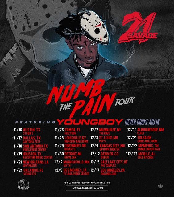 21 Savage Announces Numb the Pain Tour With YoungBoy Never Broke Again ...