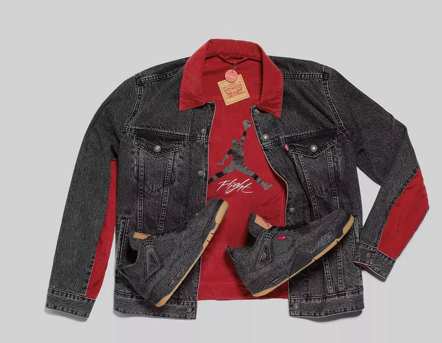 Levi's x air on sale jordan 4 black denim