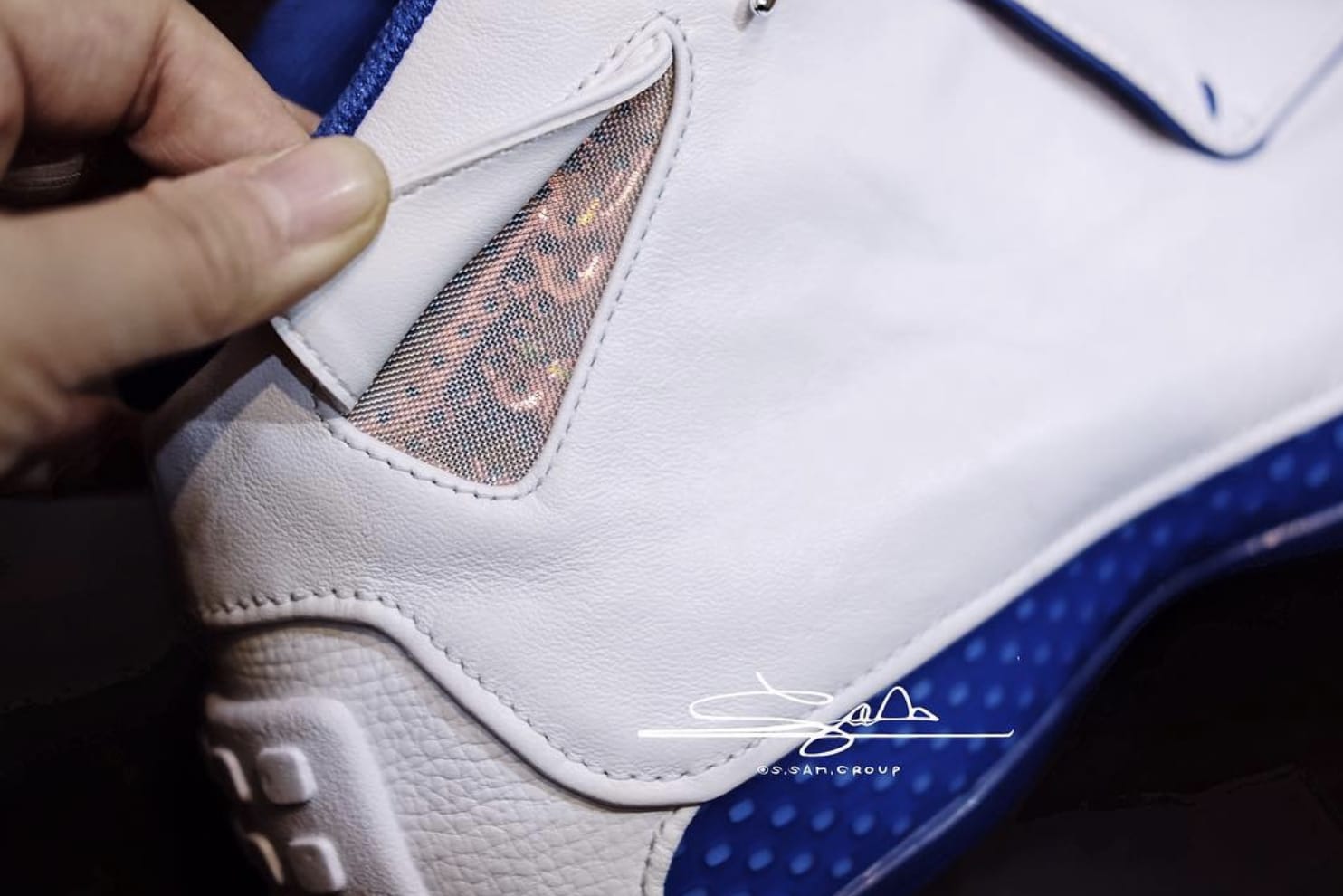 Air Jordan 18 White/Sport Royal-White-Metallic Silver AA2494-106 (Detail 3)