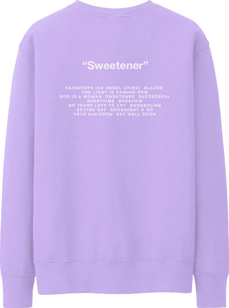 Ariana grande purple sweetener deals sweatshirt